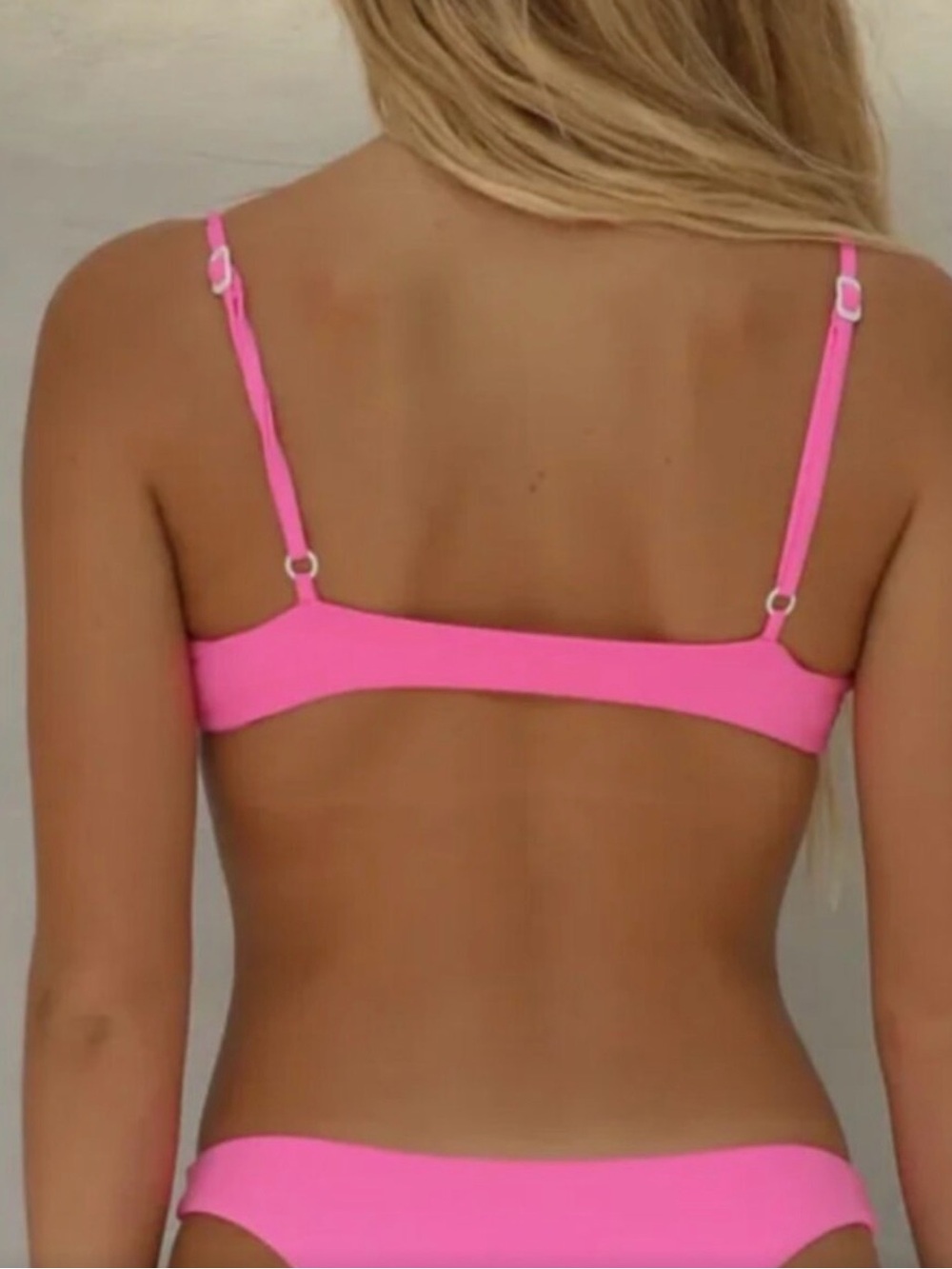 Free People NWT Neon Pink Knot Front Bikini top only - Picture 3 of 5